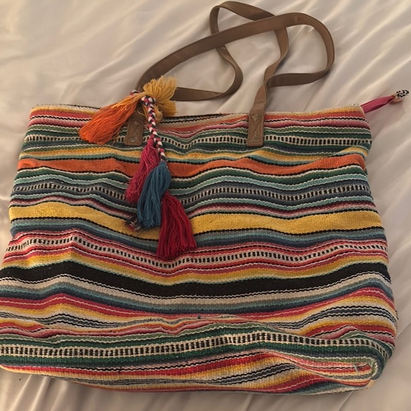 Colorful Striped Tote Bag - Picture 1 of 5